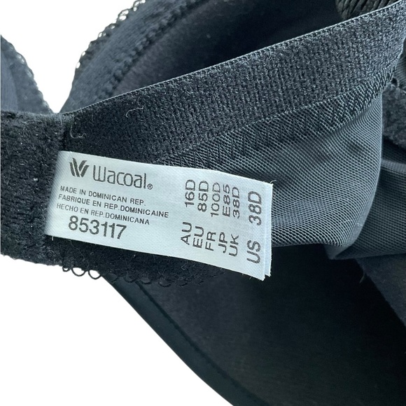 Wacoal La Femme Underwire T-Shirt Bra 38D Black  853117 - Picture 4 of 5